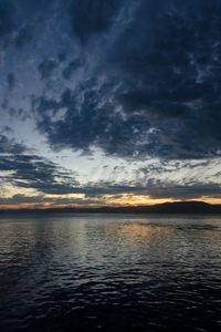 Preview wallpaper lake, clouds, water, dusk, evening