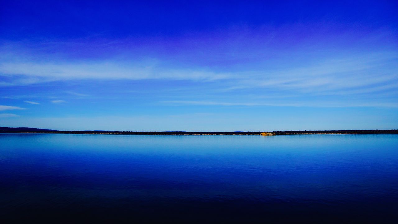 Wallpaper lake, coast, horizon, water, sky