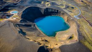 Preview wallpaper lake, crater, relief, landscape, nature
