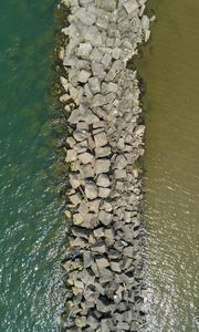 Preview wallpaper lake, dam, water, aerial view