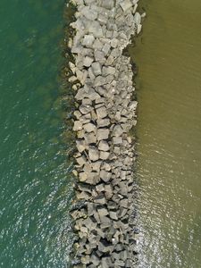Preview wallpaper lake, dam, water, aerial view