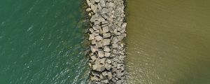 Preview wallpaper lake, dam, water, aerial view