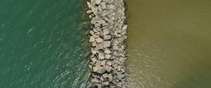 Preview wallpaper lake, dam, water, aerial view