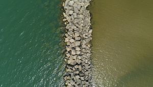 Preview wallpaper lake, dam, water, aerial view