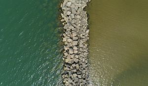 Preview wallpaper lake, dam, water, aerial view