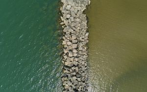 Preview wallpaper lake, dam, water, aerial view
