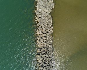 Preview wallpaper lake, dam, water, aerial view
