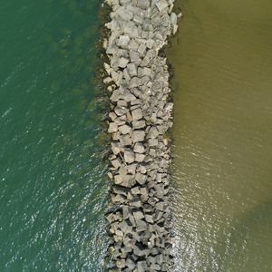 Preview wallpaper lake, dam, water, aerial view