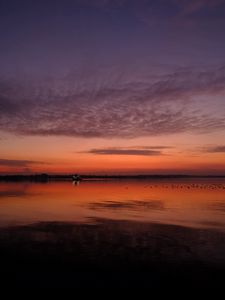 Preview wallpaper lake, dusk, dark, water, landscape