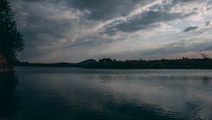 Preview wallpaper lake, evening, sky, clouds