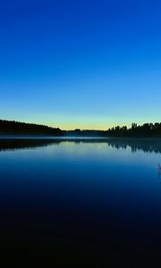 Preview wallpaper lake, evening, trees, silence, dark