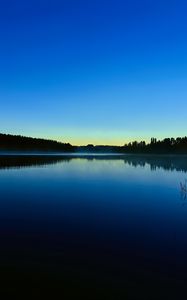 Preview wallpaper lake, evening, trees, silence, dark