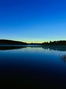 Preview wallpaper lake, evening, trees, silence, dark