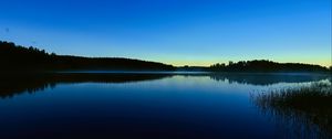 Preview wallpaper lake, evening, trees, silence, dark