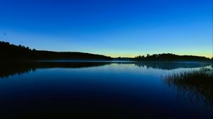 Preview wallpaper lake, evening, trees, silence, dark