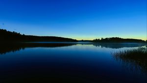 Preview wallpaper lake, evening, trees, silence, dark