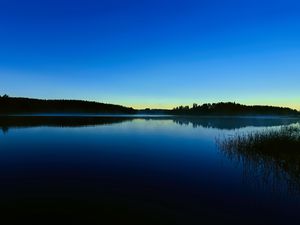 Preview wallpaper lake, evening, trees, silence, dark