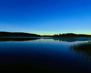 Preview wallpaper lake, evening, trees, silence, dark