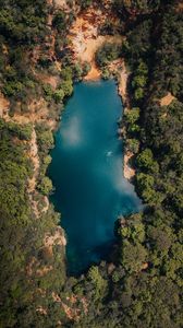 Preview wallpaper lake, forest, aerial view, trees