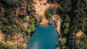 Preview wallpaper lake, forest, aerial view, trees