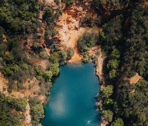 Preview wallpaper lake, forest, aerial view, trees