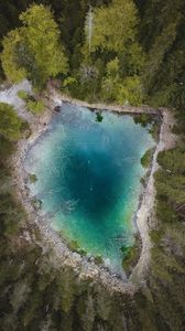 Preview wallpaper lake, forest, aerial view, water, trees