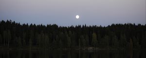 Preview wallpaper lake, forest, moon, reflection, water, landscape