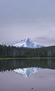 Preview wallpaper lake, forest, mountain, peak, landscape