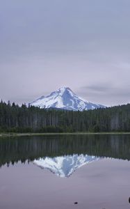 Preview wallpaper lake, forest, mountain, peak, landscape