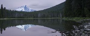 Preview wallpaper lake, forest, mountain, peak, landscape