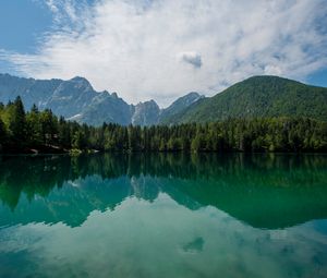 Preview wallpaper lake, forest, mountains, landscape, nature
