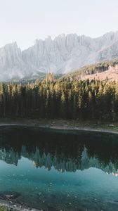 Preview wallpaper lake, forest, mountains, shore, landscape