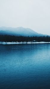 Preview wallpaper lake, forest, mountains, fog, nature