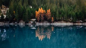 Preview wallpaper lake, forest, slope, water, reflection