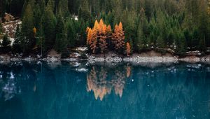 Preview wallpaper lake, forest, slope, water, reflection
