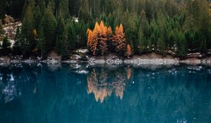 Preview wallpaper lake, forest, slope, water, reflection