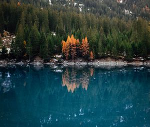 Preview wallpaper lake, forest, slope, water, reflection
