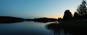 Preview wallpaper lake, forest, sunset, nature, reflection, water, landscape