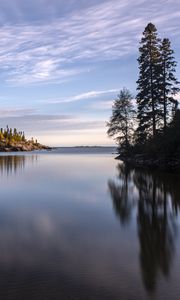 Preview wallpaper lake, forest, trees, autumn, water, reflection, landscape