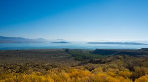 Preview wallpaper lake, grass, horizon, distance