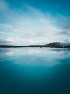 Preview wallpaper lake, hills, iceland, blue, sky, reflection