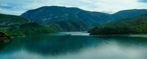 Preview wallpaper lake, hills, landscape, nature