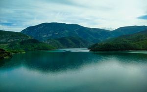 Preview wallpaper lake, hills, landscape, nature