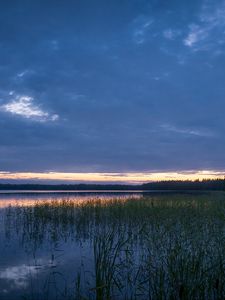 Preview wallpaper lake, horizon, dawn, clouds, nature