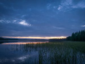 Preview wallpaper lake, horizon, dawn, clouds, nature