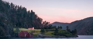 Preview wallpaper lake, house, silence, nature