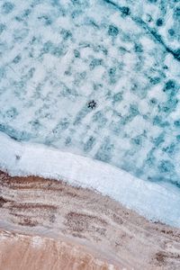 Preview wallpaper lake, ice, aerial view, frozen, people