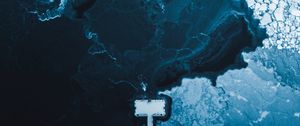 Preview wallpaper lake, ice, aerial view, pier, frozen