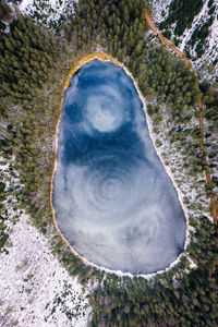 Preview wallpaper lake, ice, aerial view, winter, frost