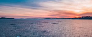 Preview wallpaper lake, ice, frozen, sunset, landscape